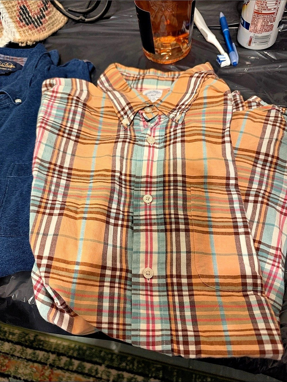 Two Brooks Brothers button downs in Orange & Blue XL